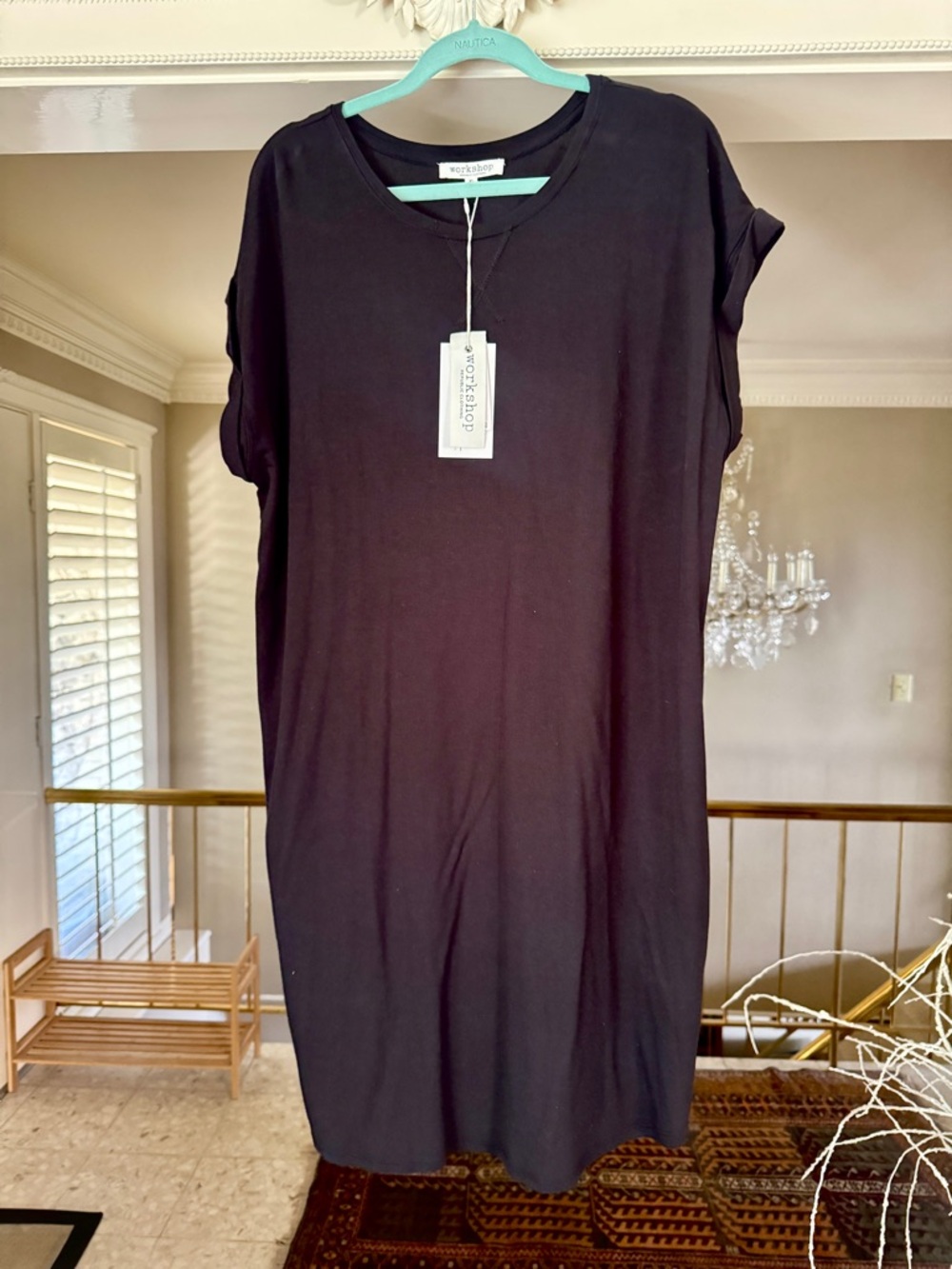 Workshop Republic Clothing Black Crew Neck Tee Dress